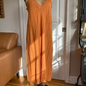 Zara Orange Knit Top with Crew Neck